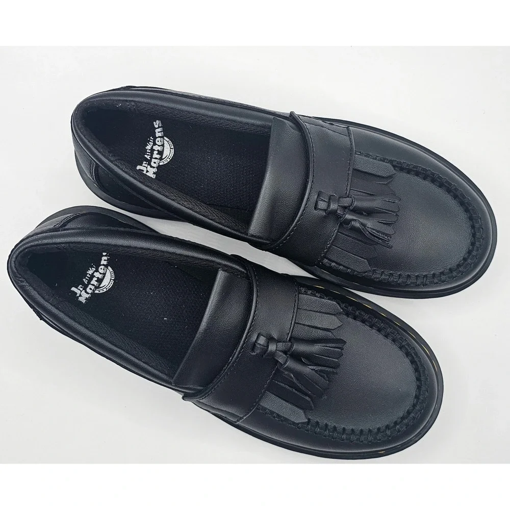 Dr Martens Adrian J Black Leather Tassel Loafers Unisex Kids US 4M‎ 5L EU 36